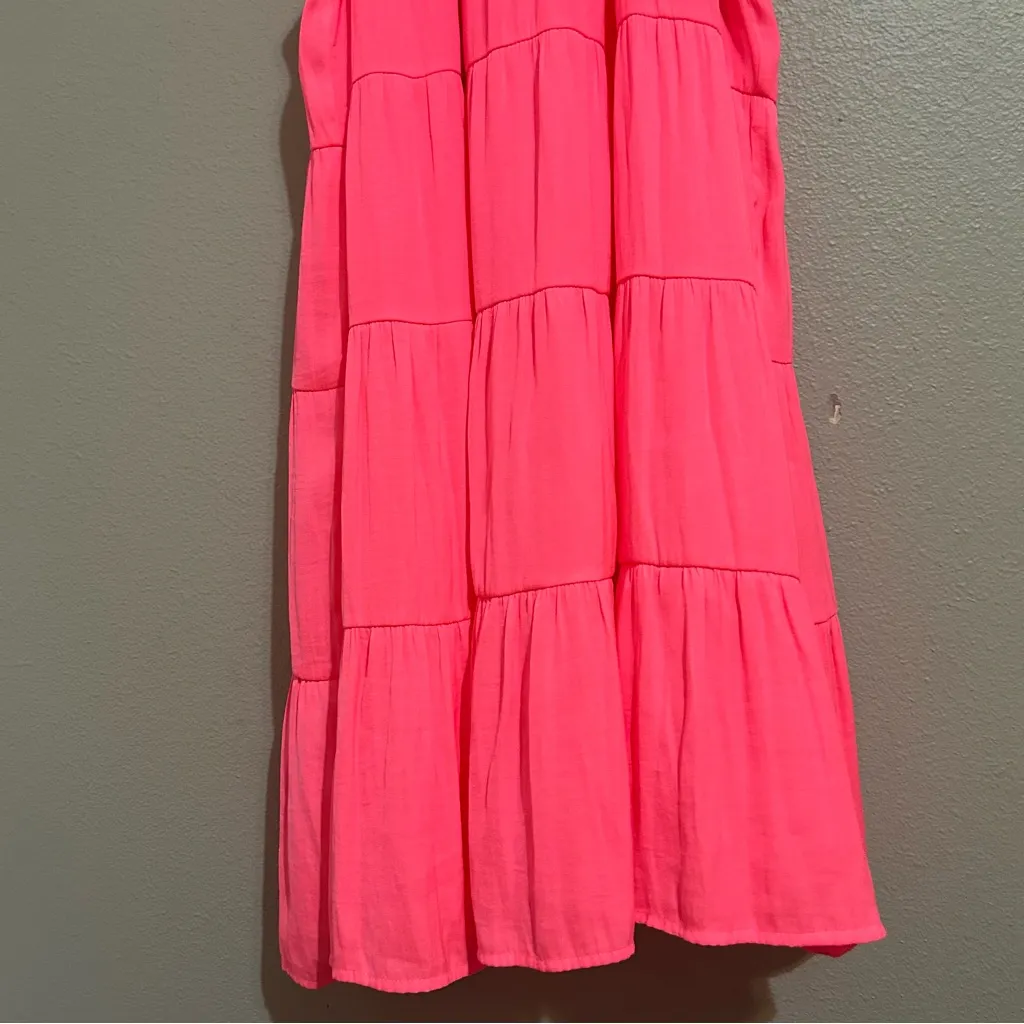 Skies Are Blue hot pink tiered halter dress women’s size medium - Image 3