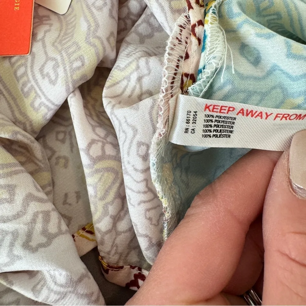 Anthropologie Cropped Tie Front Printed Top NWT - Image 8