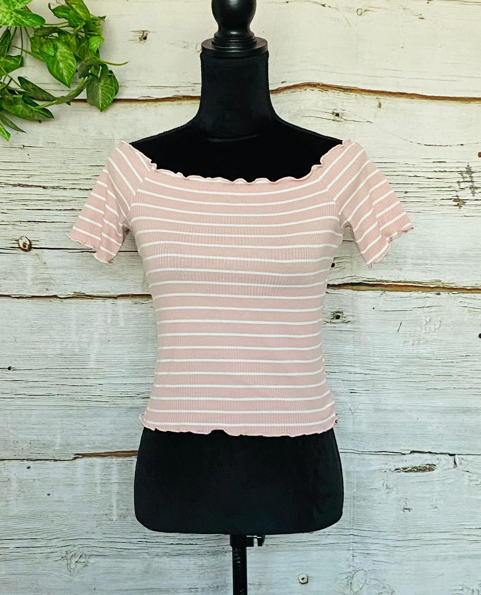 // Striped Off the Shoulder Top - Image 2