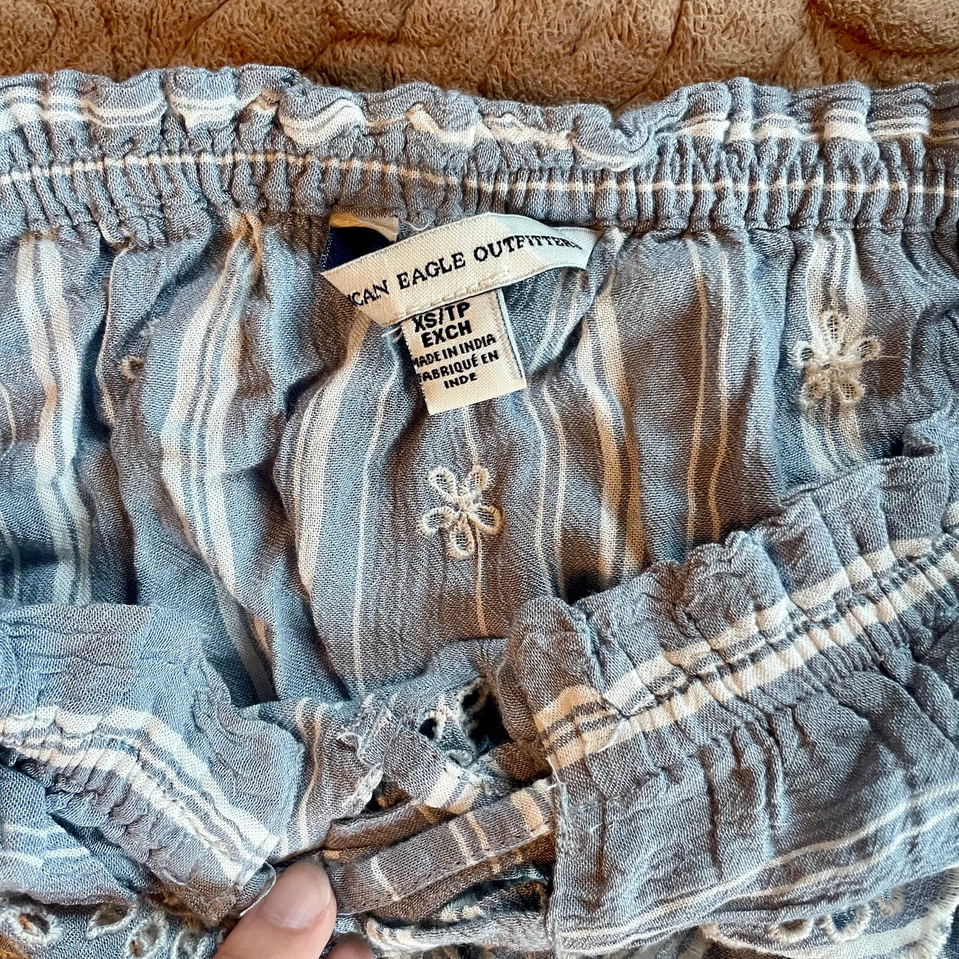 NWOT Off The Shoulder Eyelet Crop Top - Image 2