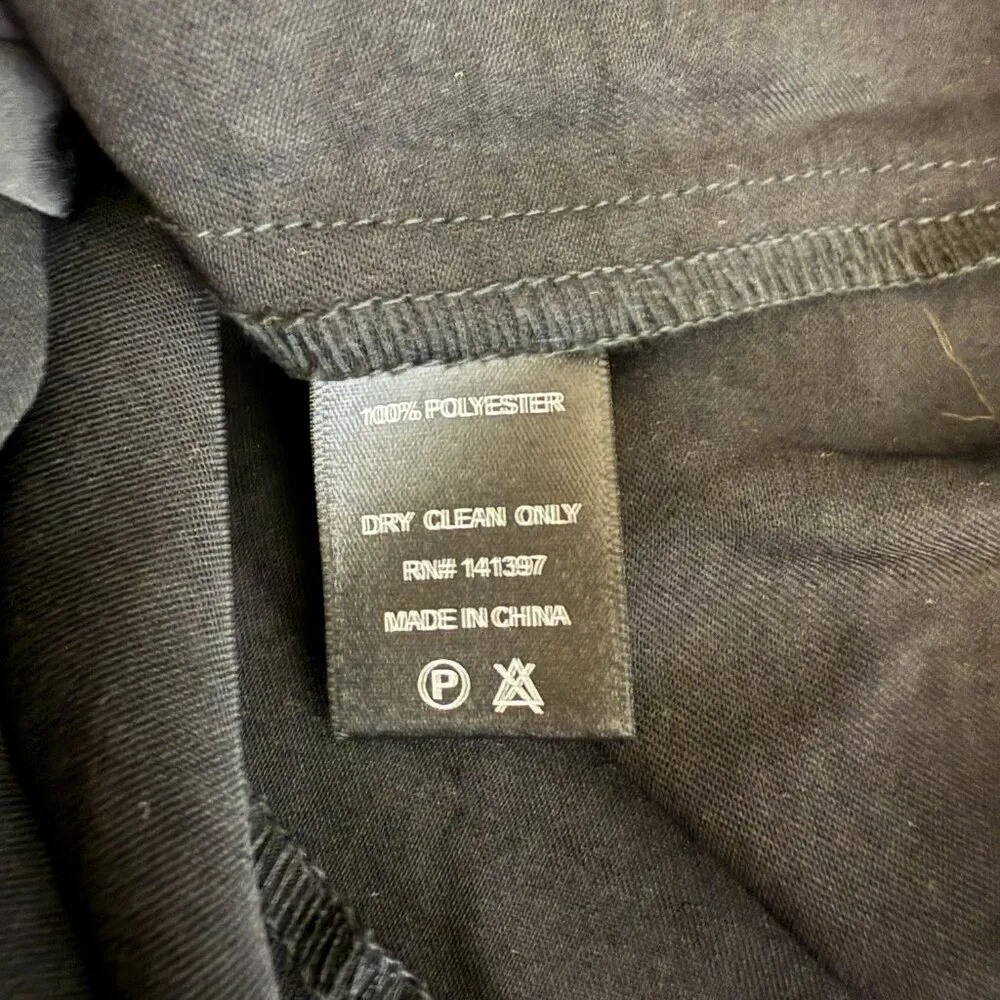 ASTR the Label Long Sleeve Cutout Faux Wrap Mini Dress Womens Medium Black Satin - Image 14