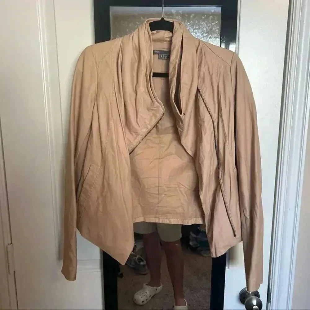 495 Vince Leather Full Zip Jacket - Image 3