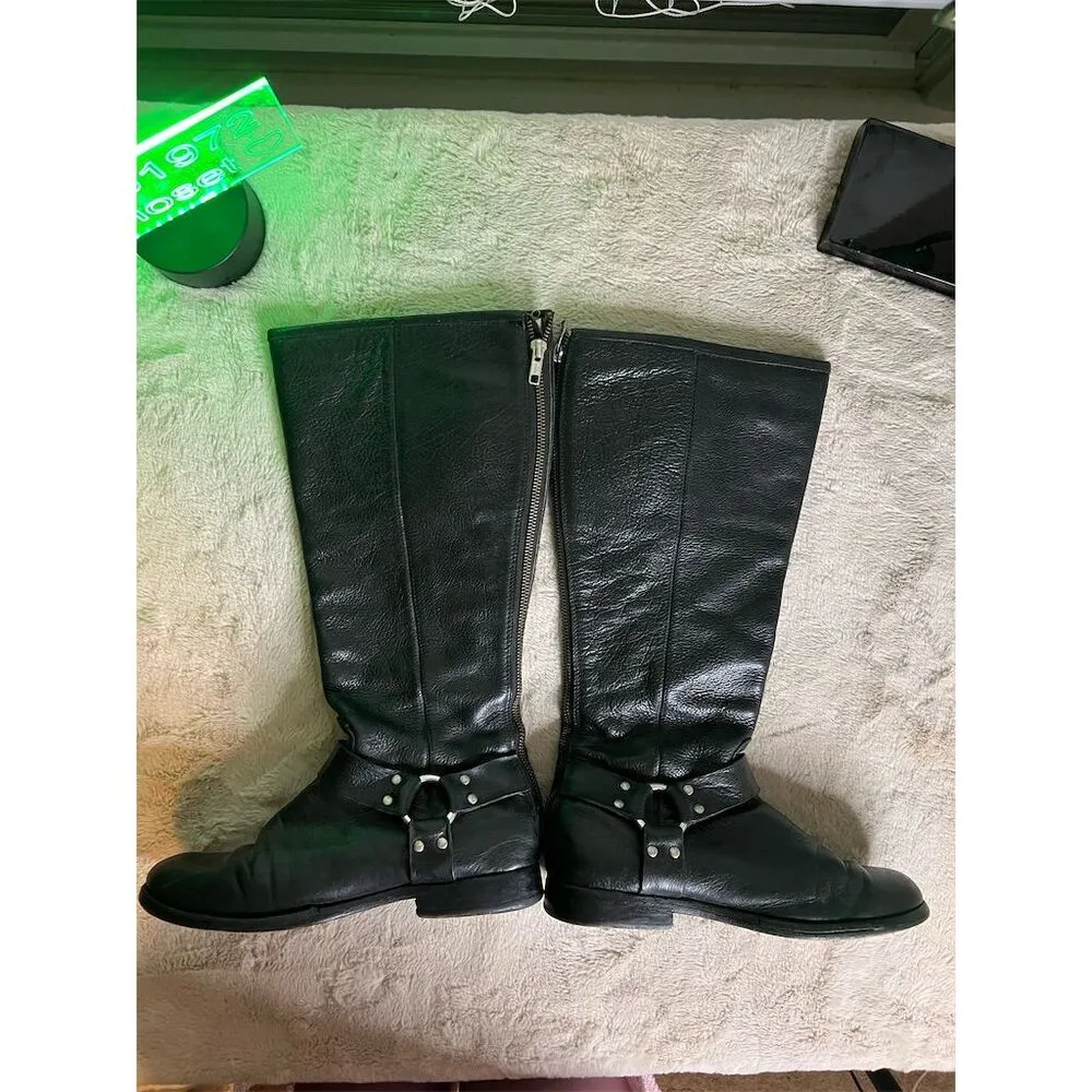 Frye Women's Phillip Harness Tall Riding Boots Black Size 8 B - Image 6