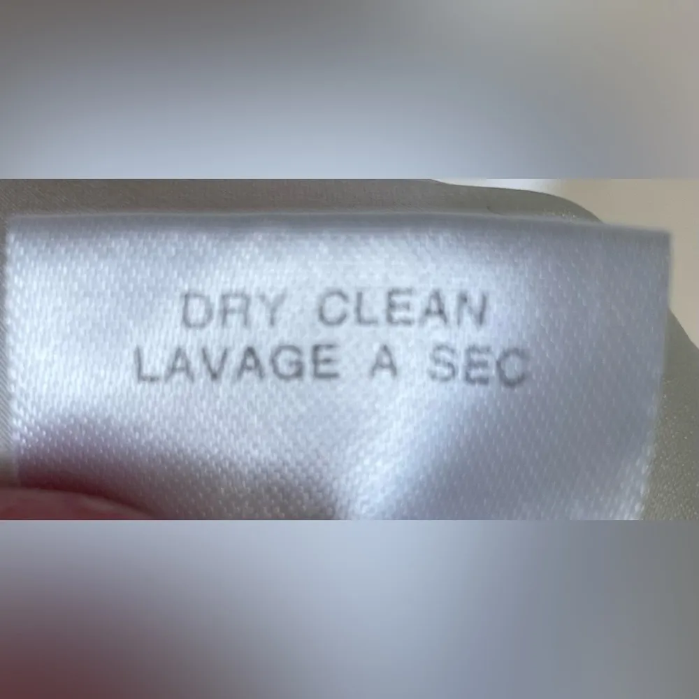 Badgley Mischka white, A-line, v neck wedding dress, cap sleeve, crochet back; 6 - Image 13