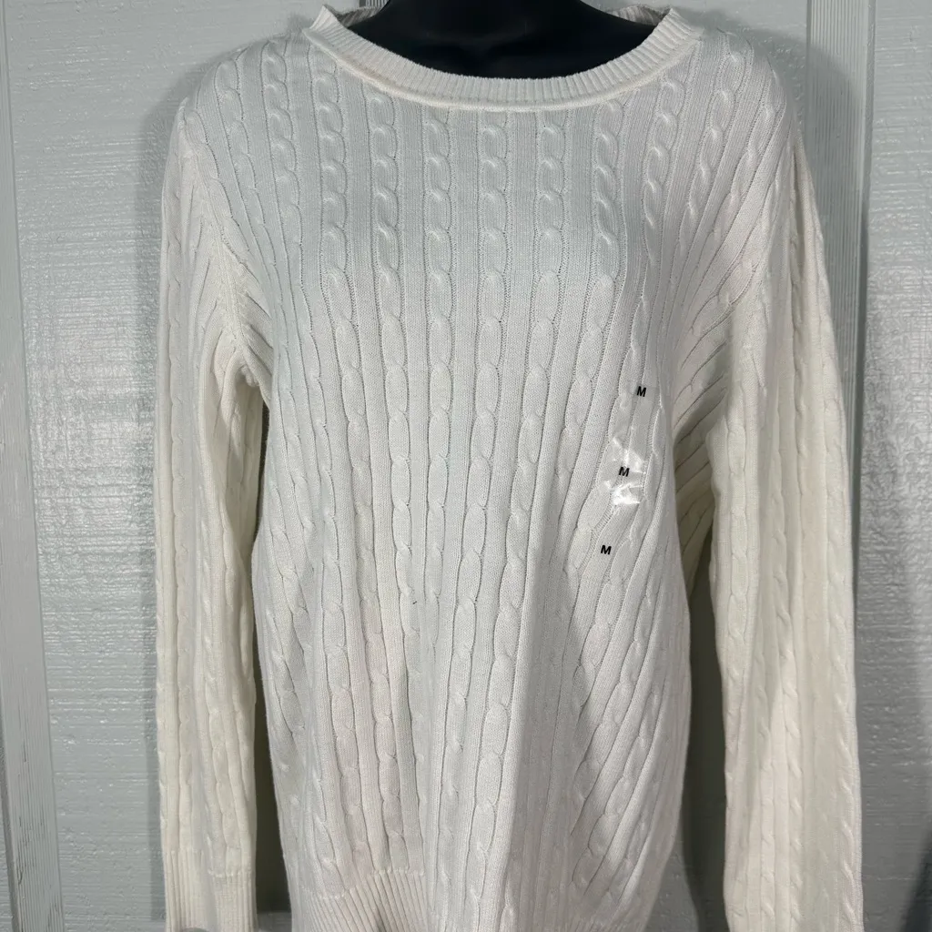 Karen Scott White  Sweater Size Medium NWT - Image 2