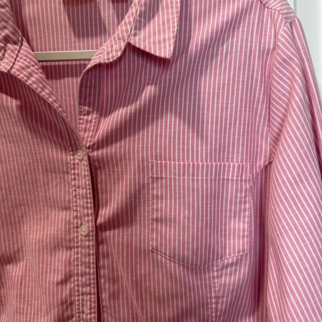 Riders by Lee Pink and White Striped Shirt size XL long sleeve button up - Image 3