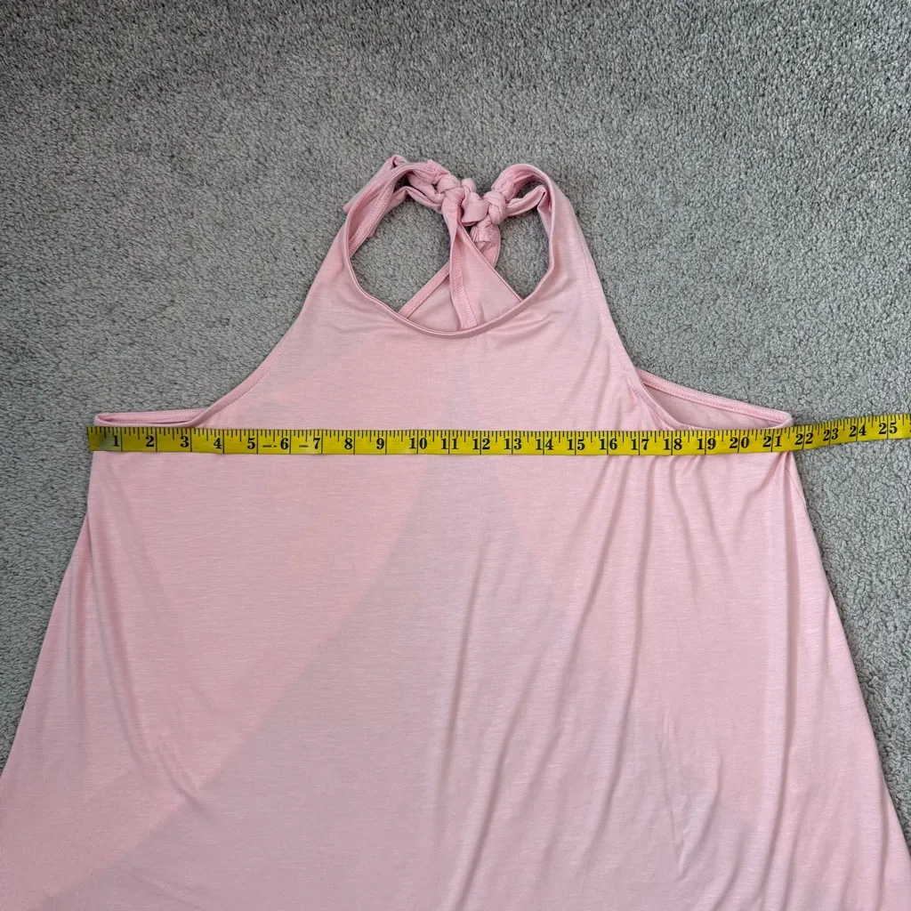 Free People Beach Split Open Back Tank Top Pink M - Image 5