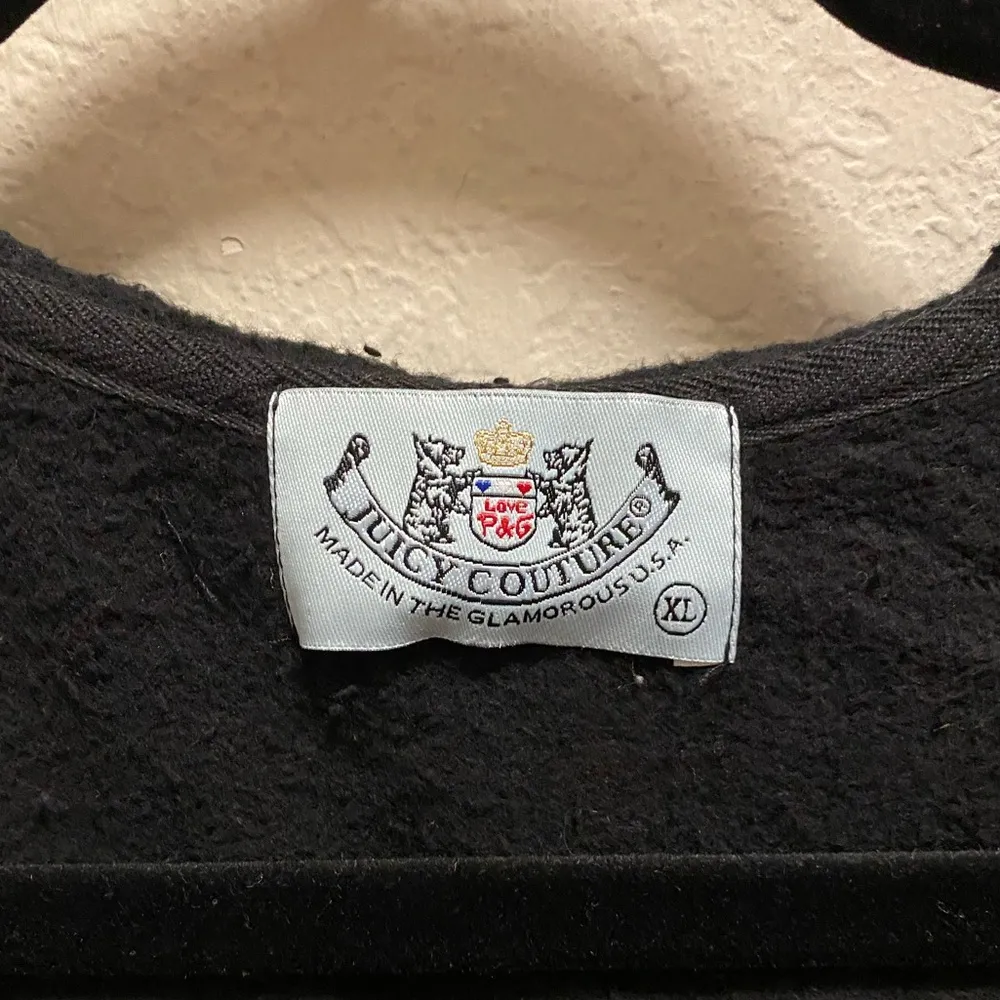 Juicy Couture Vintage Y2K Black Full Zip Hoodie Size XL Made In USA - Image 5