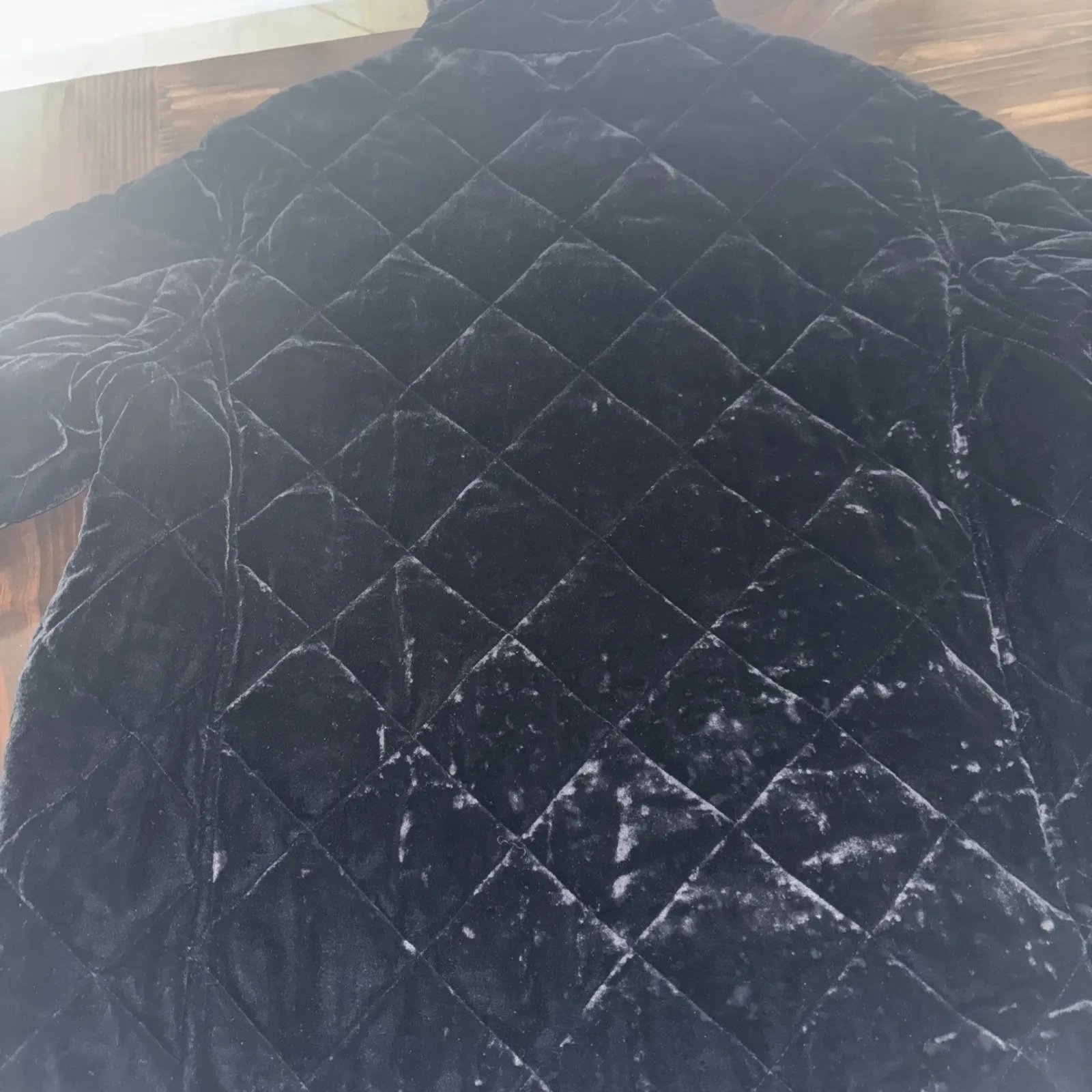 Lauren Ralph Lauren Women's Silk Blend Velveted Quilted Jacket M Full Zip 1X Black - Image 5