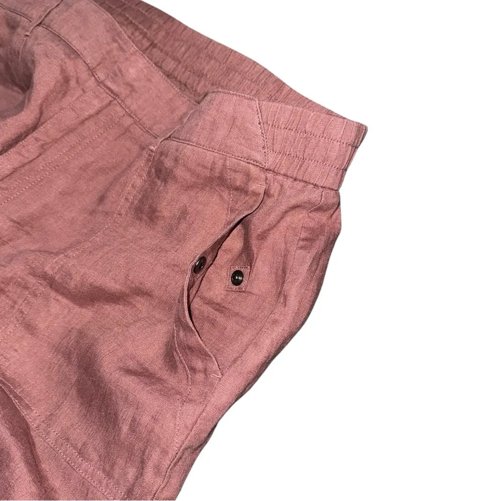 Athleta Cabo Retreat Linen Pants Womens 14 TALL Hearth Rose Relaxed Fit Wide Leg - Image 7