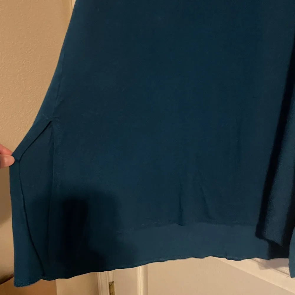 Soft Surroundings Turquoise Long Sleeve MIDI Dress Size L Oversized Minimalist - Image 3