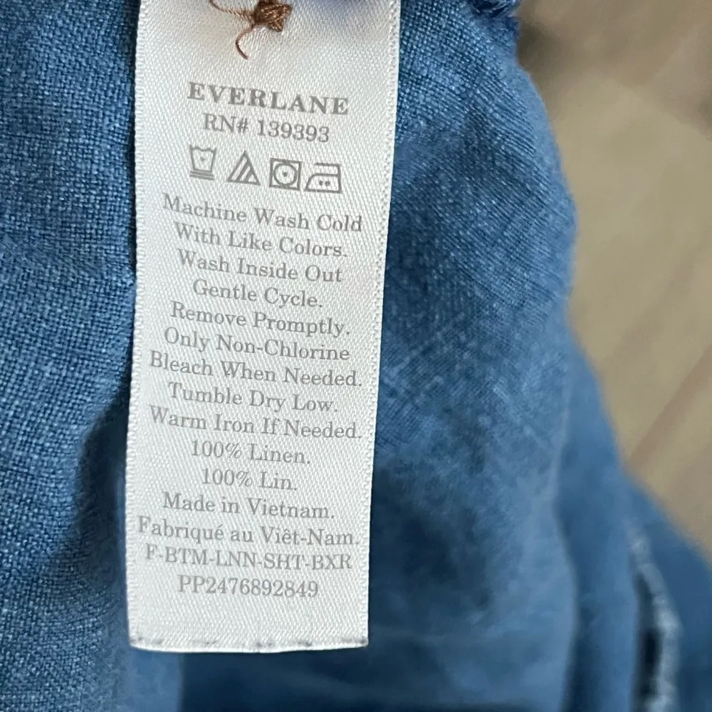 Women’s Lounge Linen Boxer Shorts *flaw | Blue | XL - Image 8