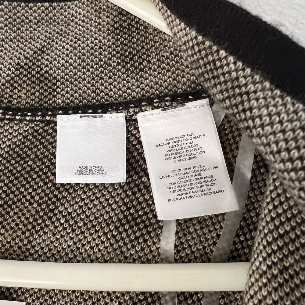 Anne Klein Sweater Size‎ S Poncho Cardigan Cape Animal Print  Cheetah - Image 4