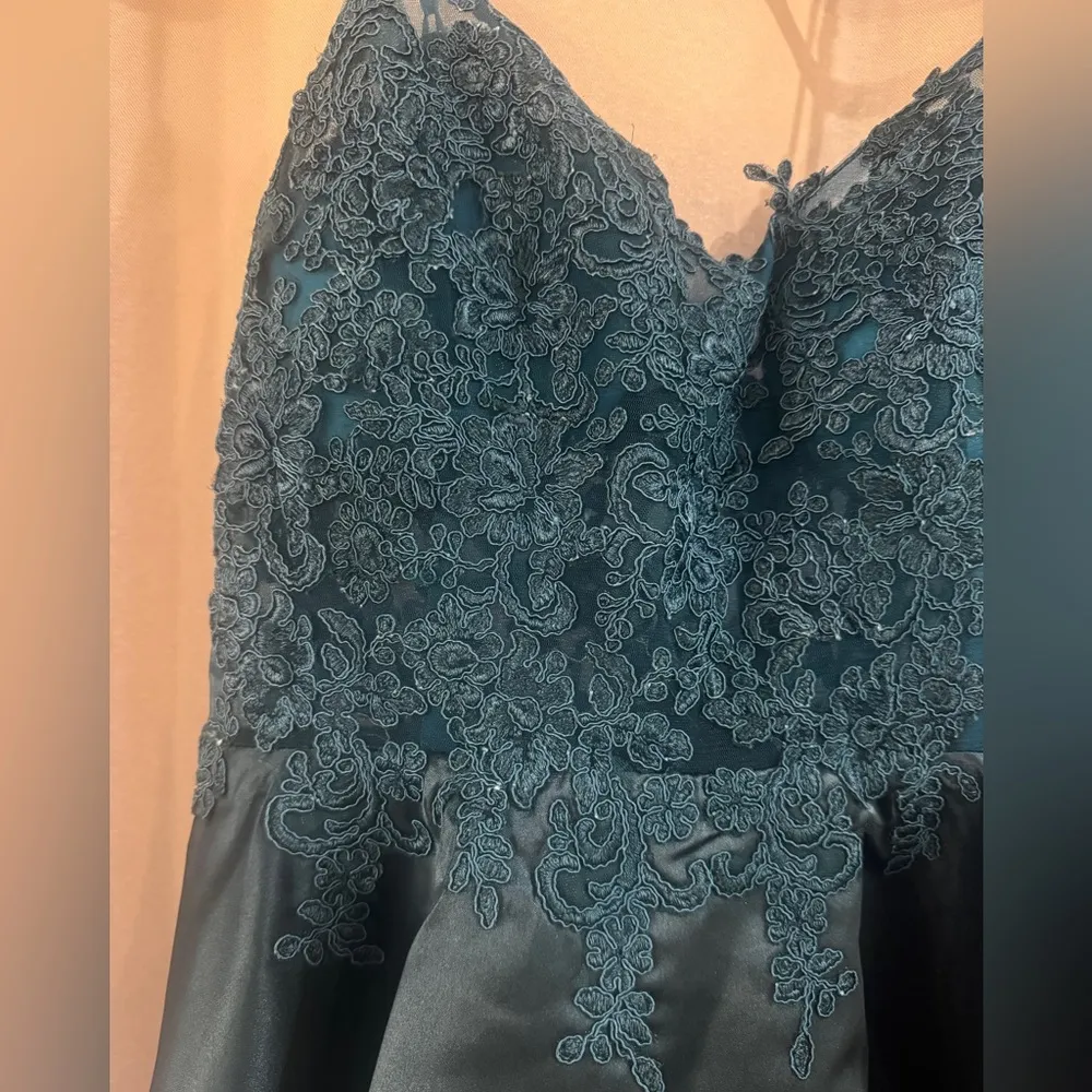 JJ's House Teal Lace Satin Dress - Image 2