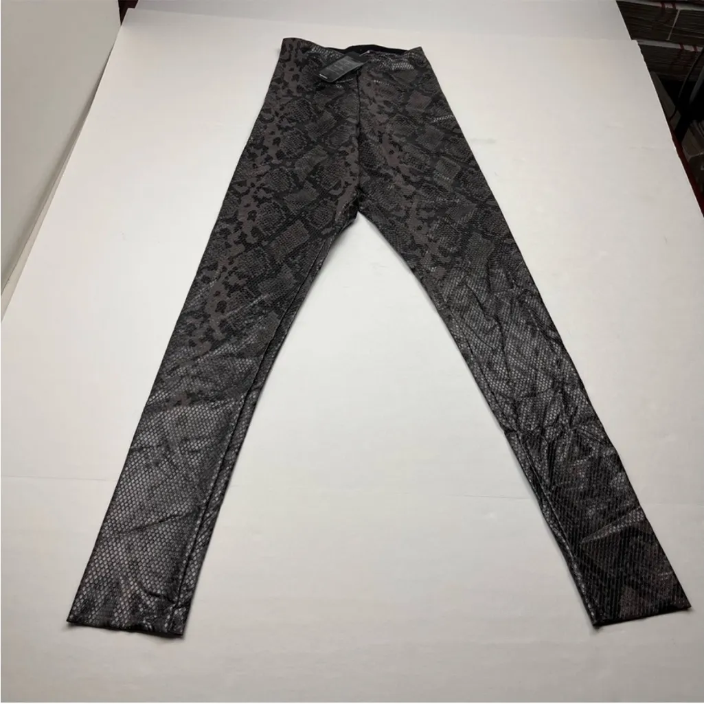 Commando Faux‎ Leather Animal Reptile Embossed Legging Small Slate Grey Gray NEW - Image 2