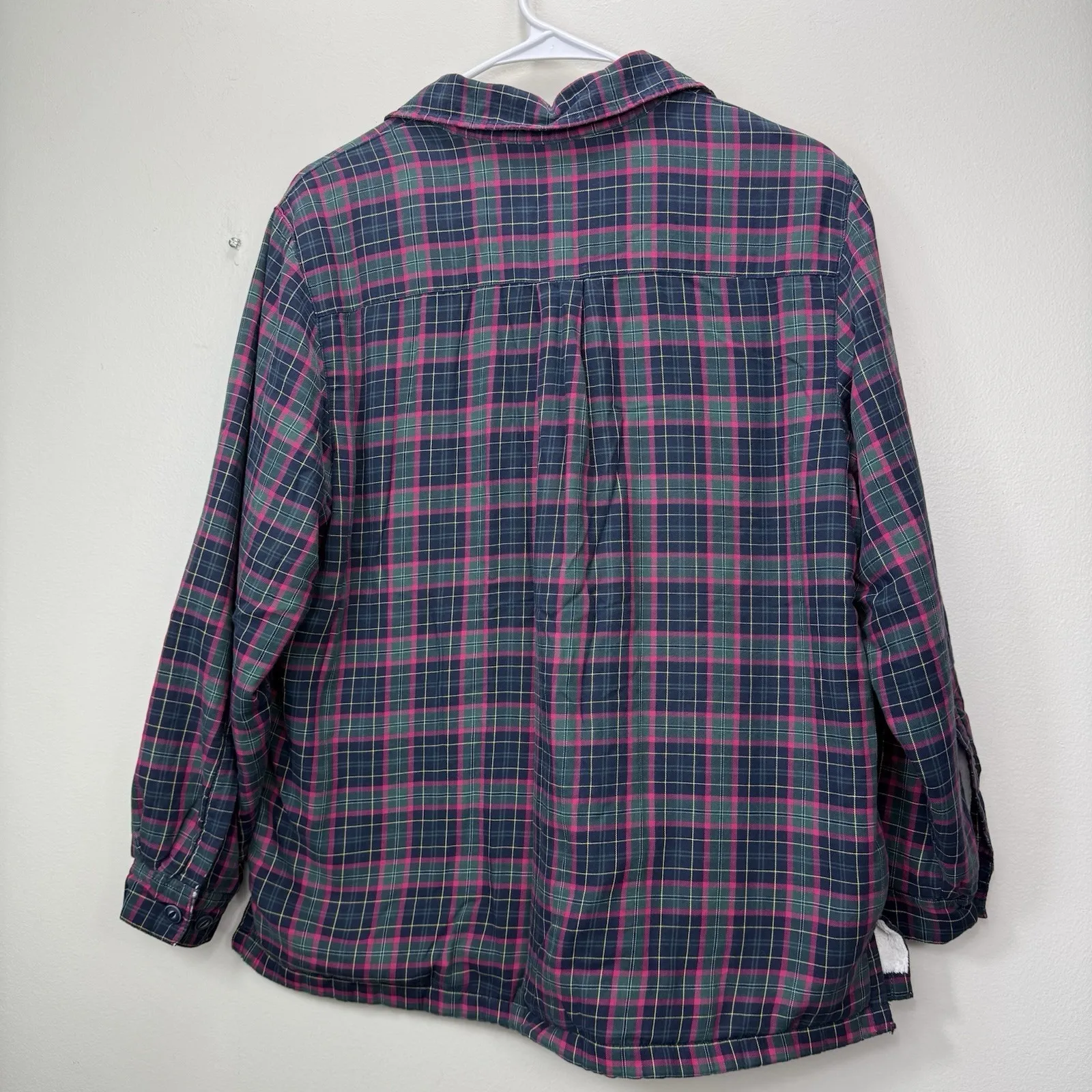 LL Bean Plaid Sherpa Fleece Lined Flannel Shirt Jacket Shacket MEDIUM PETITE Size undefined - Image 5