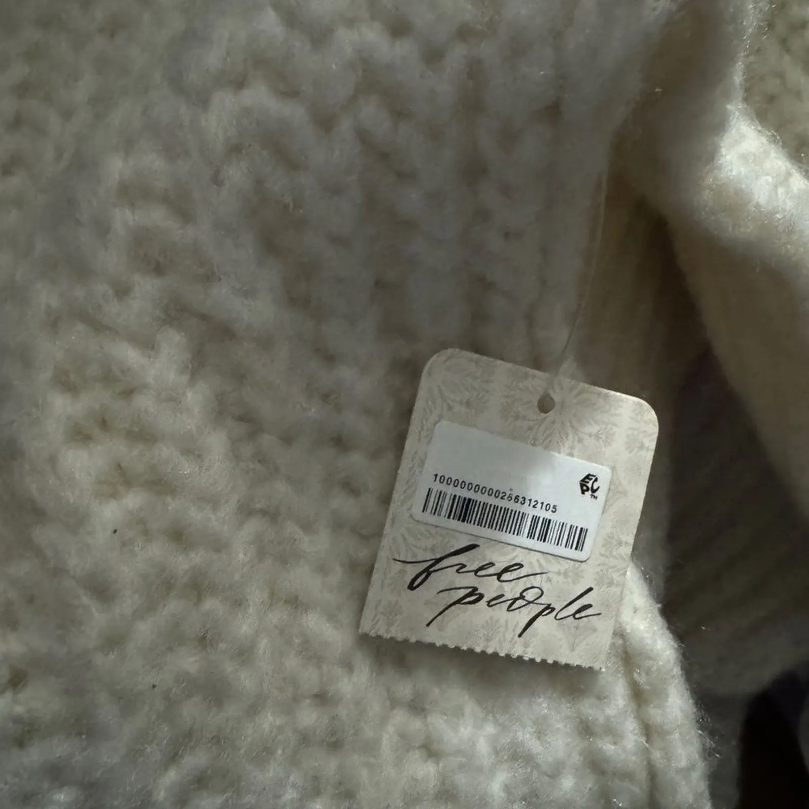 FREE PEOPLE Blue Bell V-Neck Sweater in Ivory, Size XS, New with Tag MSRP $128 - Image 8