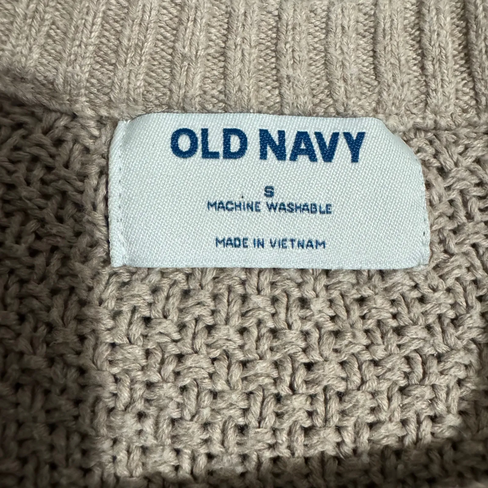 Old Navy Women Knit Sweater Taupe Crew Neck Long Sleeve Size Small - Image 10