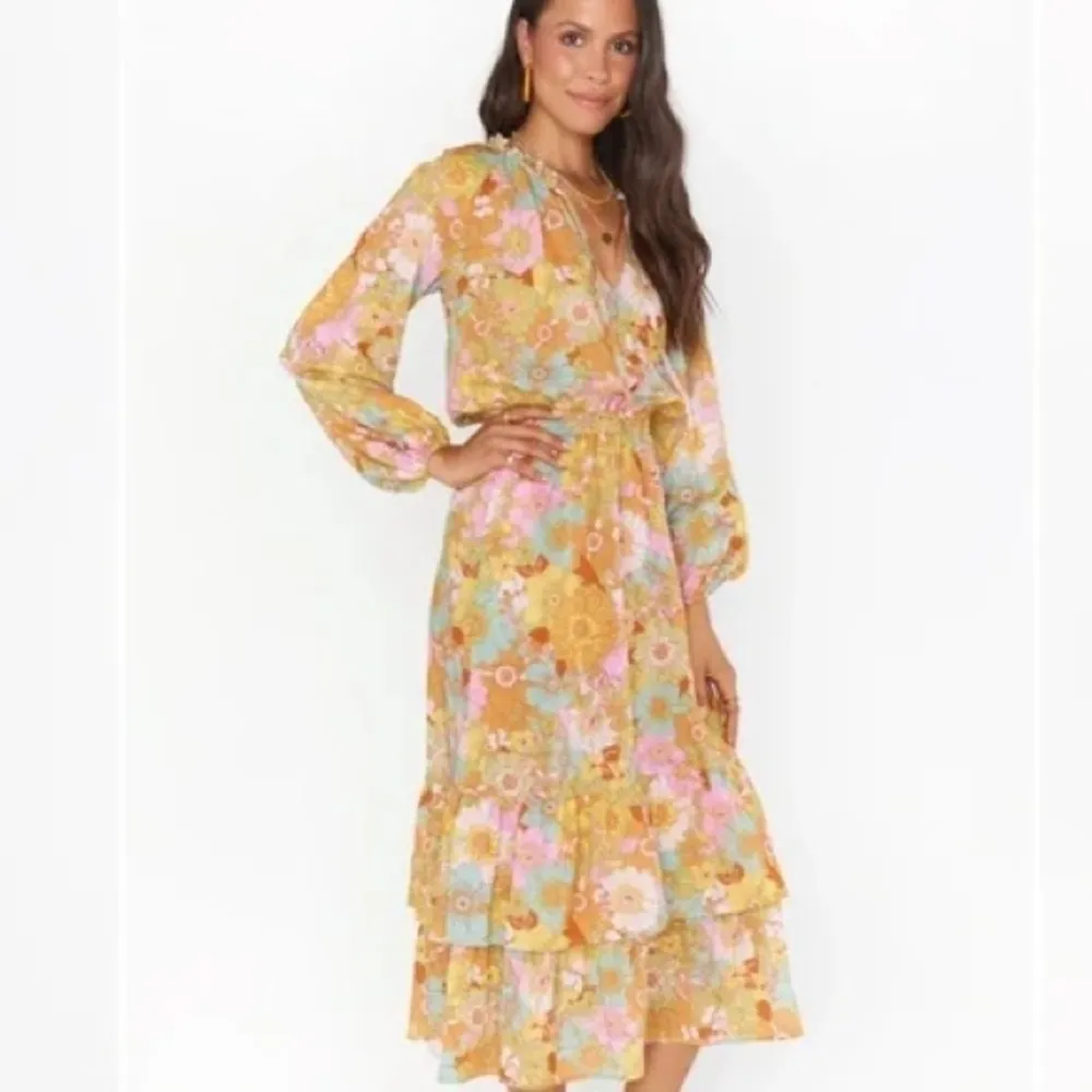 Show Me Your Mumu Cait Midi Dress Groovy Blooms Size M - Image 3