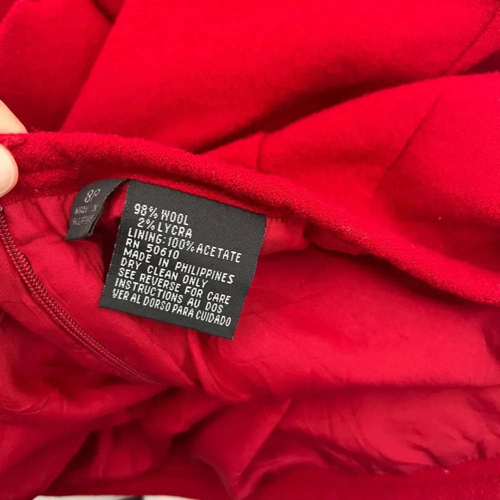 Vintage Women's‎ Kasper & Company Wool Skirt, Red, Size 8 Petite Red - Image 6