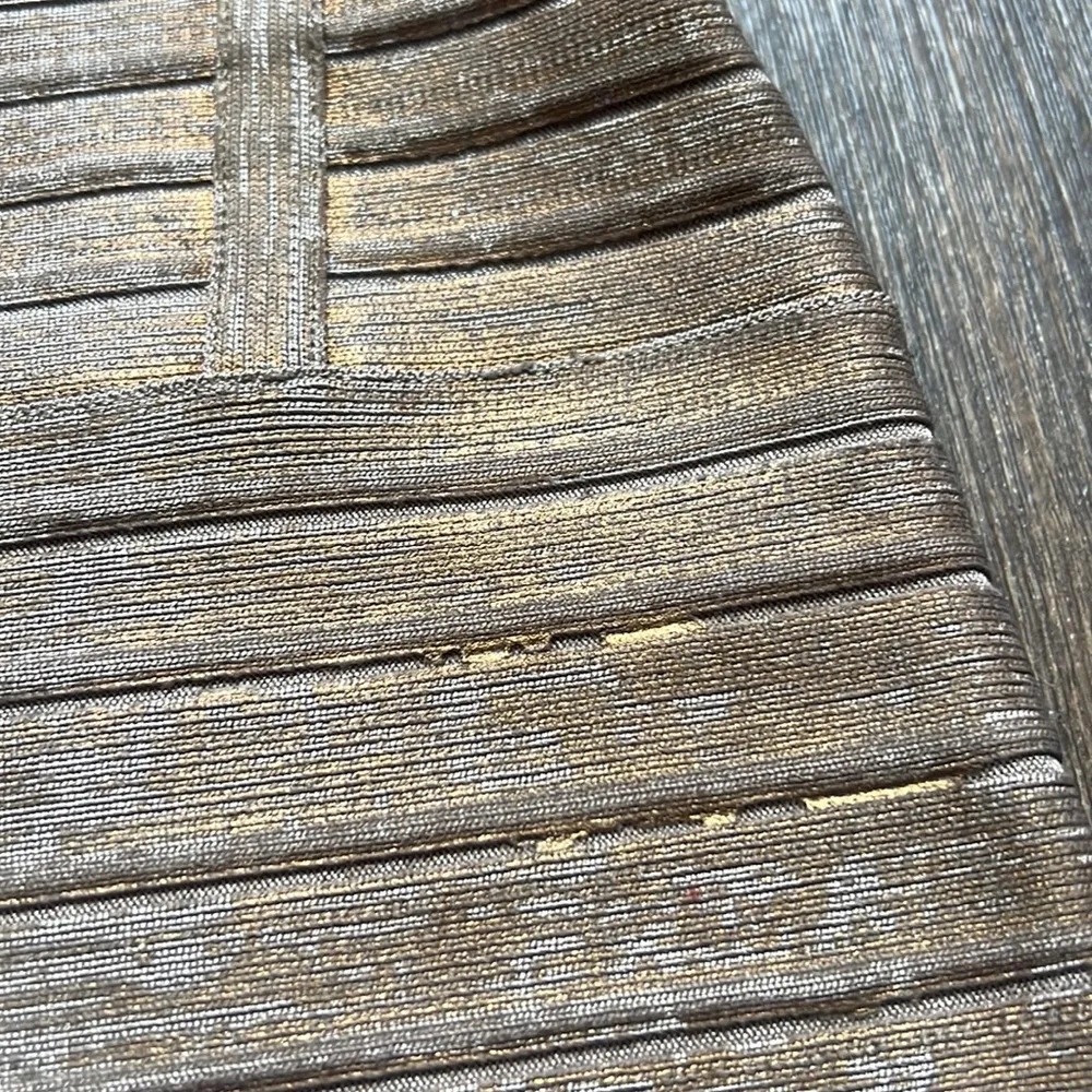 HERVÉ Leger Foil Round Neck Dress - Image 4