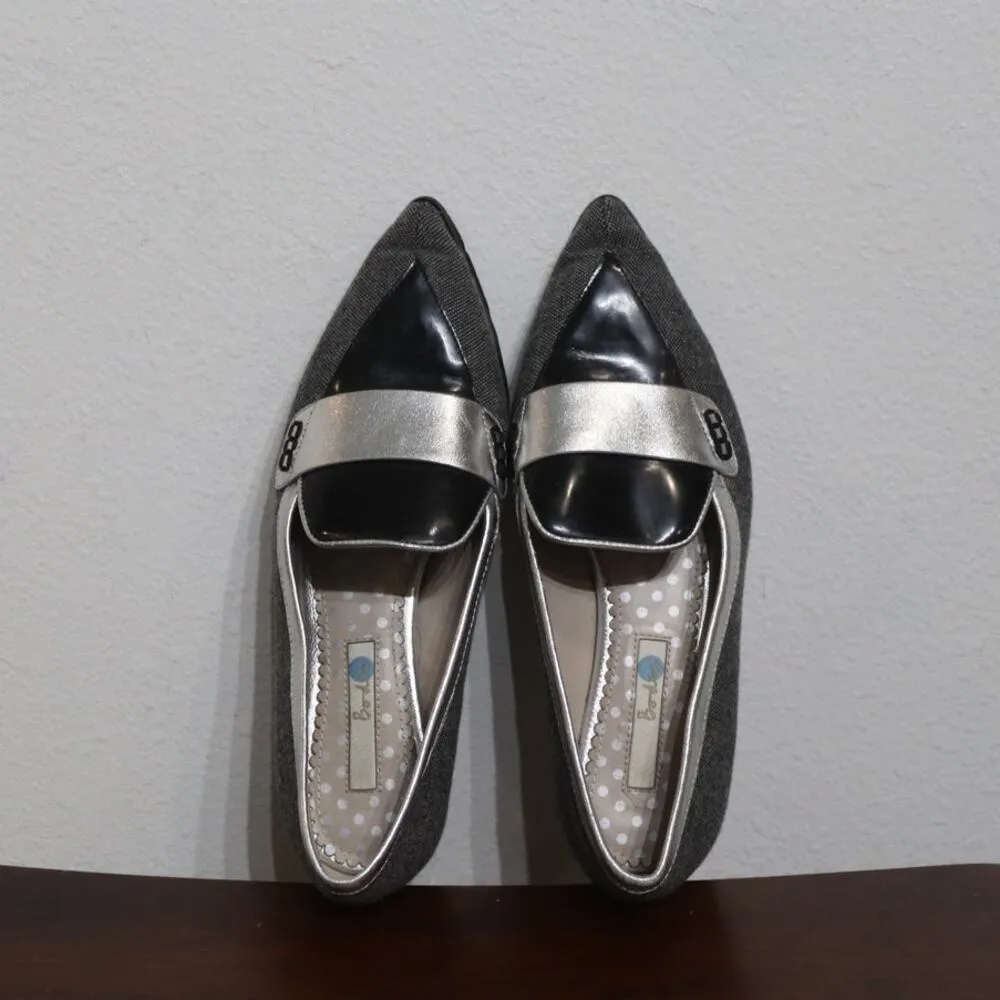 Boden Gray Leather Fabric Driving Shoes Loafers Flats Sz 37 - Image 3