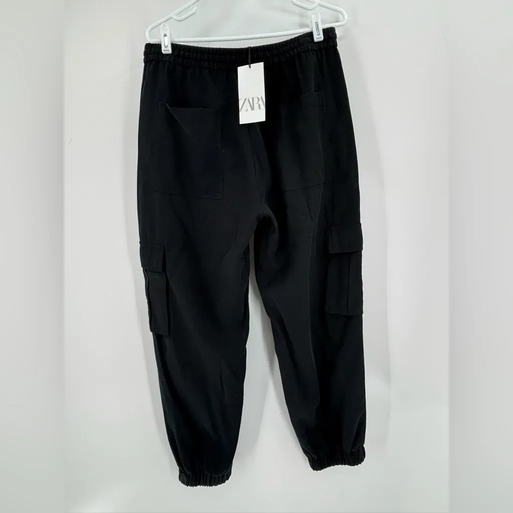 ZARA Black Cargo Jogger Pants | NWT | Women’s Size L - Image 4