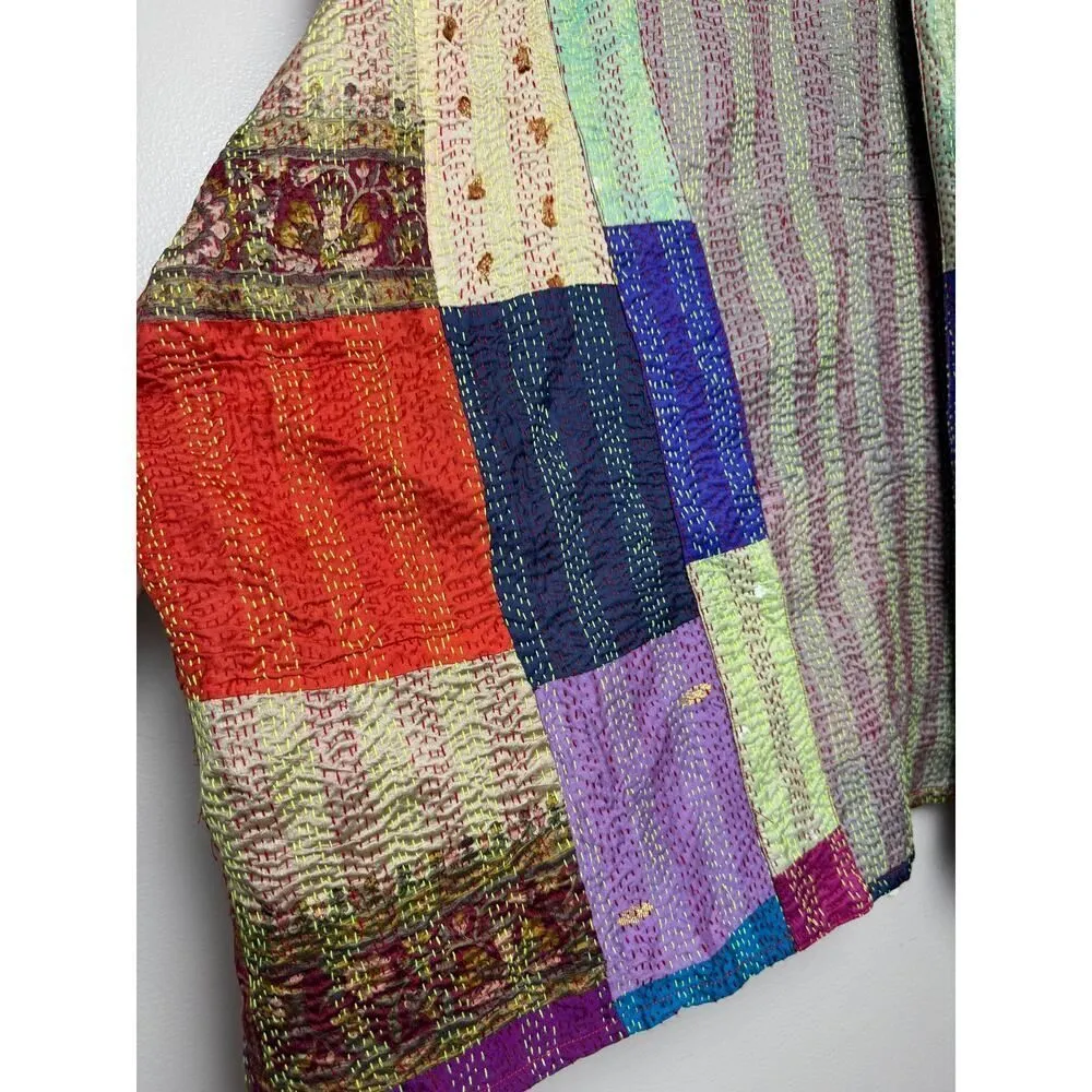 Aratta Silent Journey Silk Patchwork Kimono O/S Size undefined - Image 4