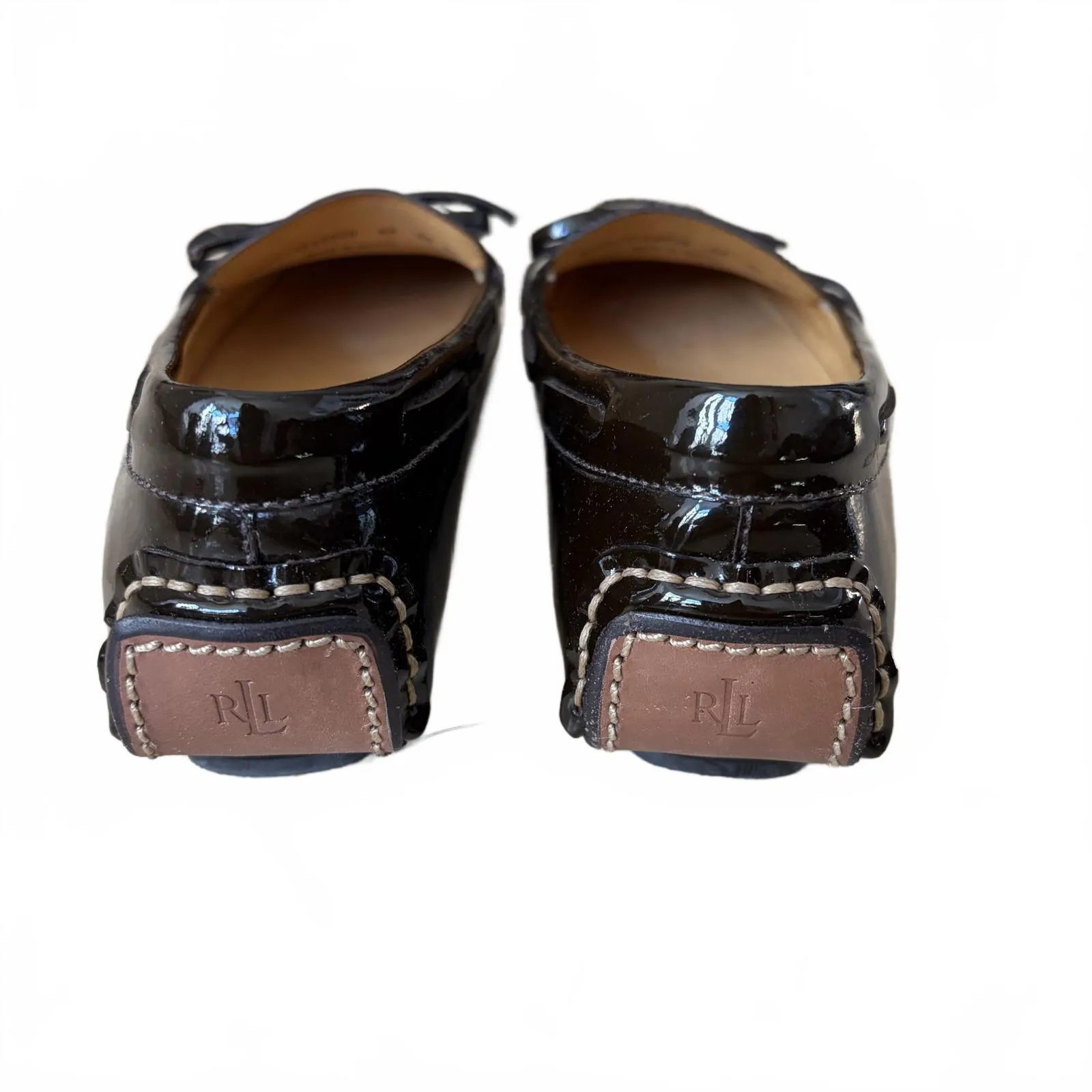 Lauren Ralph Lauren Loafers Slip-On Shoes LRL Glossy Black Women's Size 6B - Image 3