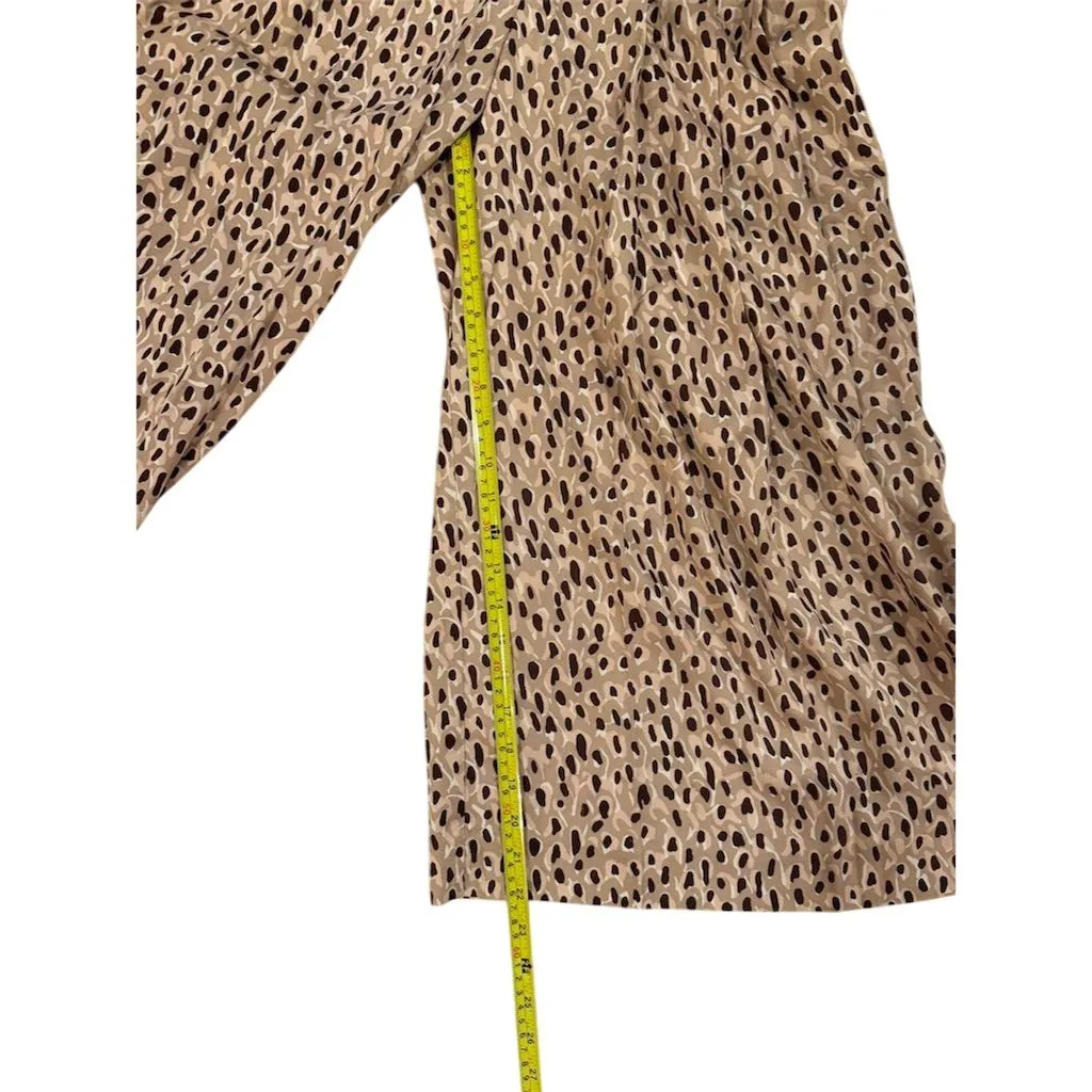 Anthropologie Isobel Pleated Wide-Leg Animal Print Pants Size S - Image 4