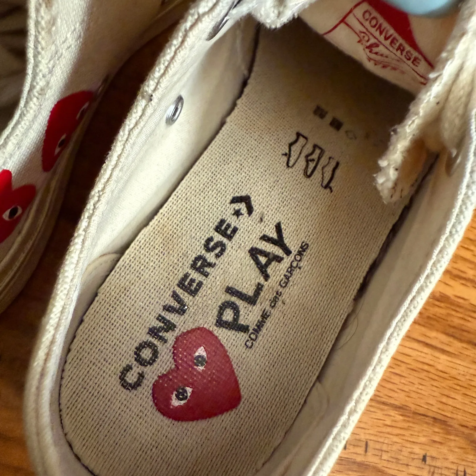 COMME des GARÇONS Play x Converse | Multi-heart low top Chuck Taylors Women's 6 - Image 5