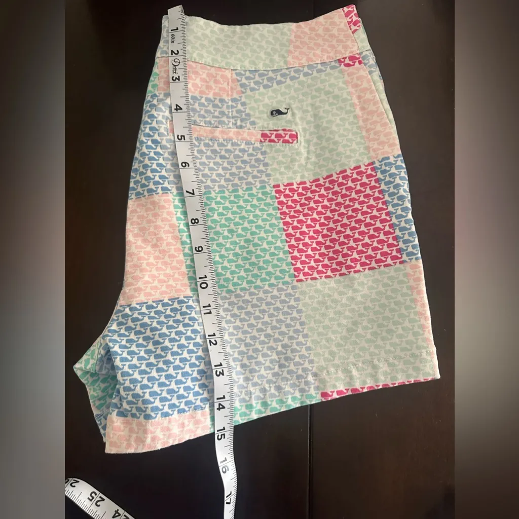 Vineyard Vines shorts Target Collab pastels patchwork EUC beach preppy size 6 - Image 6