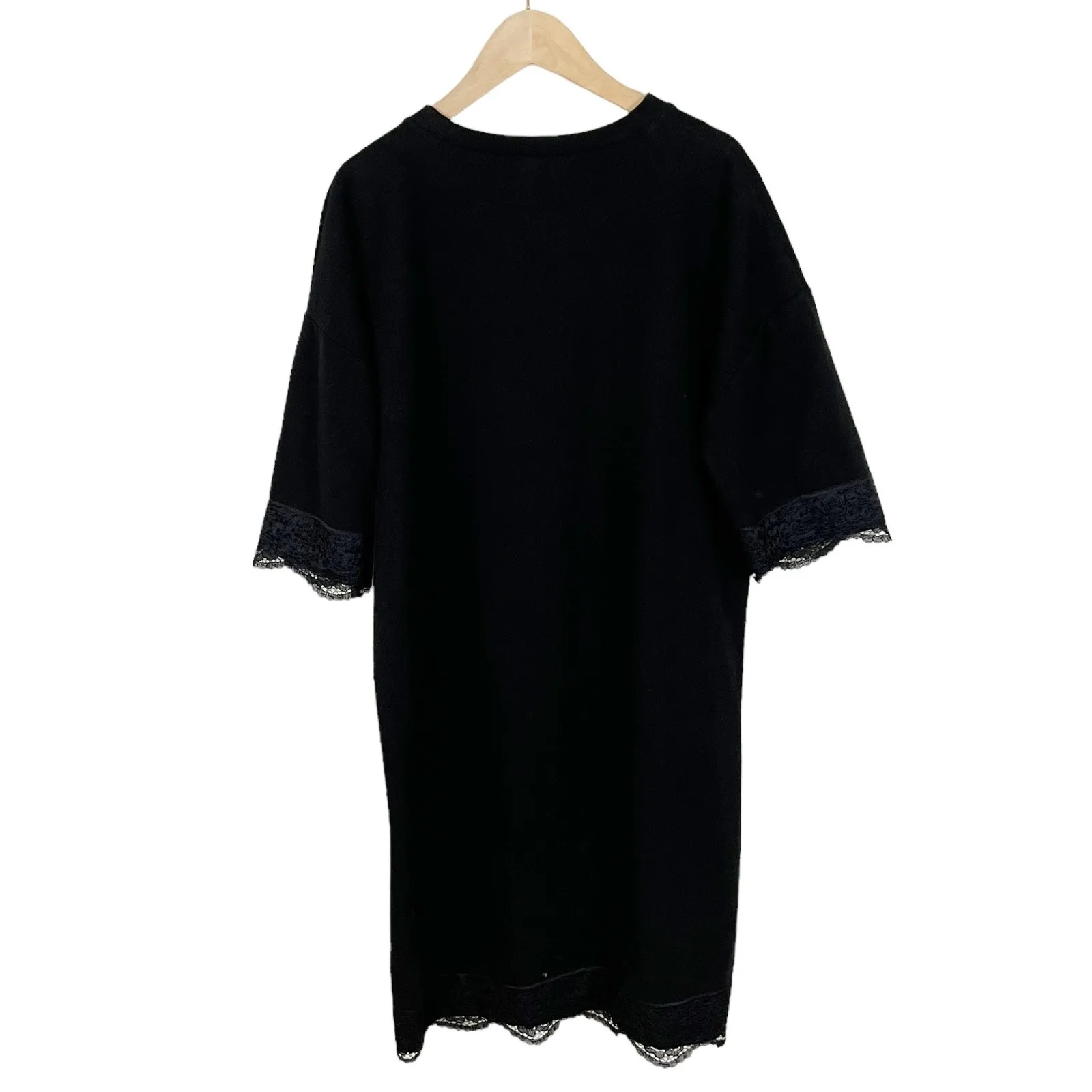 Zara Black Lace Trim Shift Dress Size Medium - Image 3