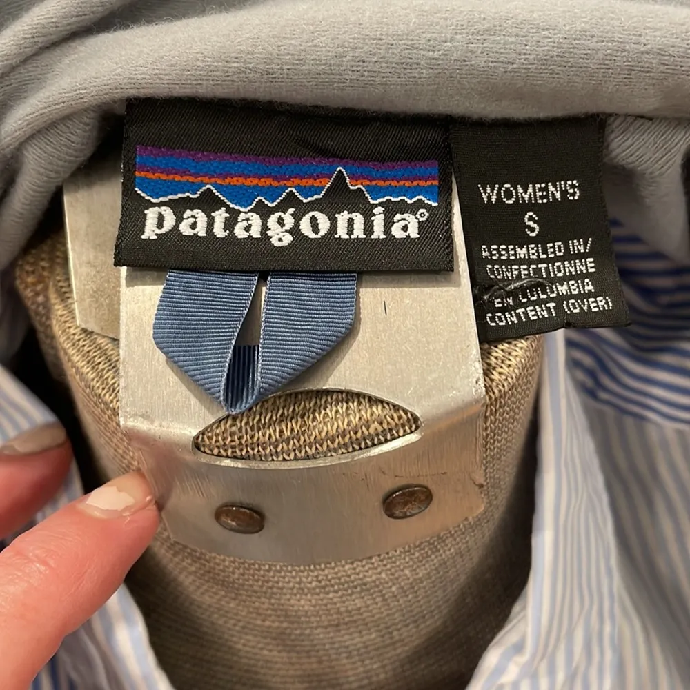 Patagonia vintage blue/gray fleece lined full zip lightweight jacket - Image 9