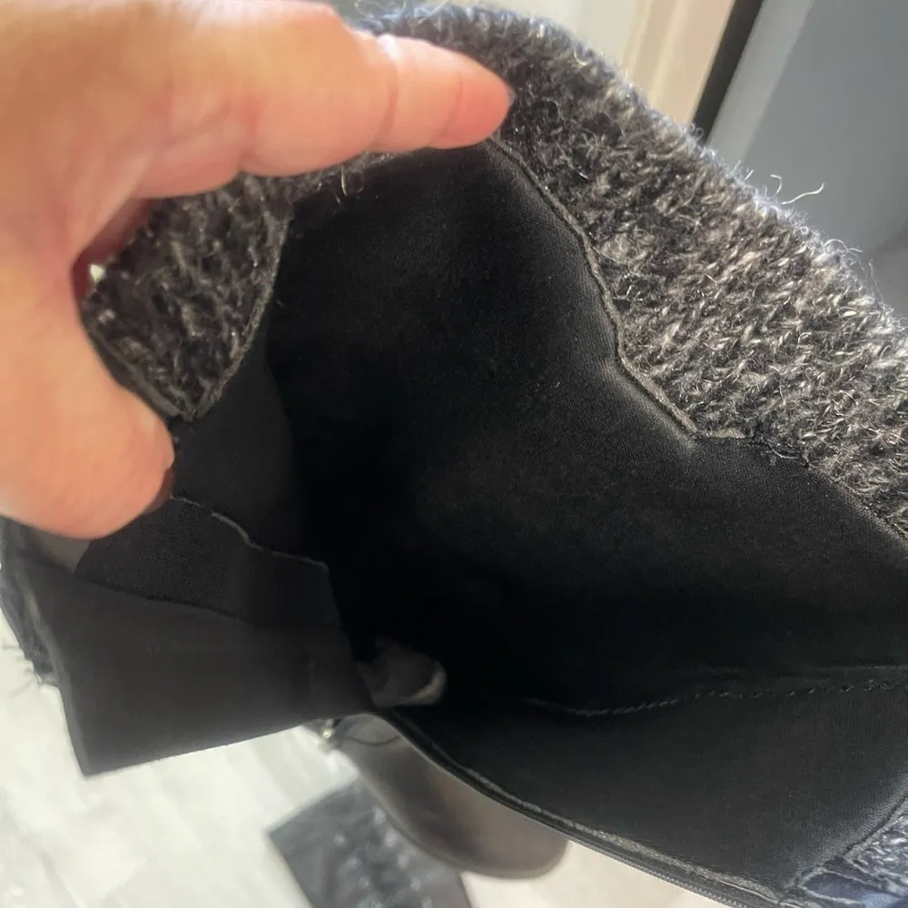 Torrid  Black Sweater Criss-Cross Knee Boot Size 6.5 DOUBLE WIDE - Image 6