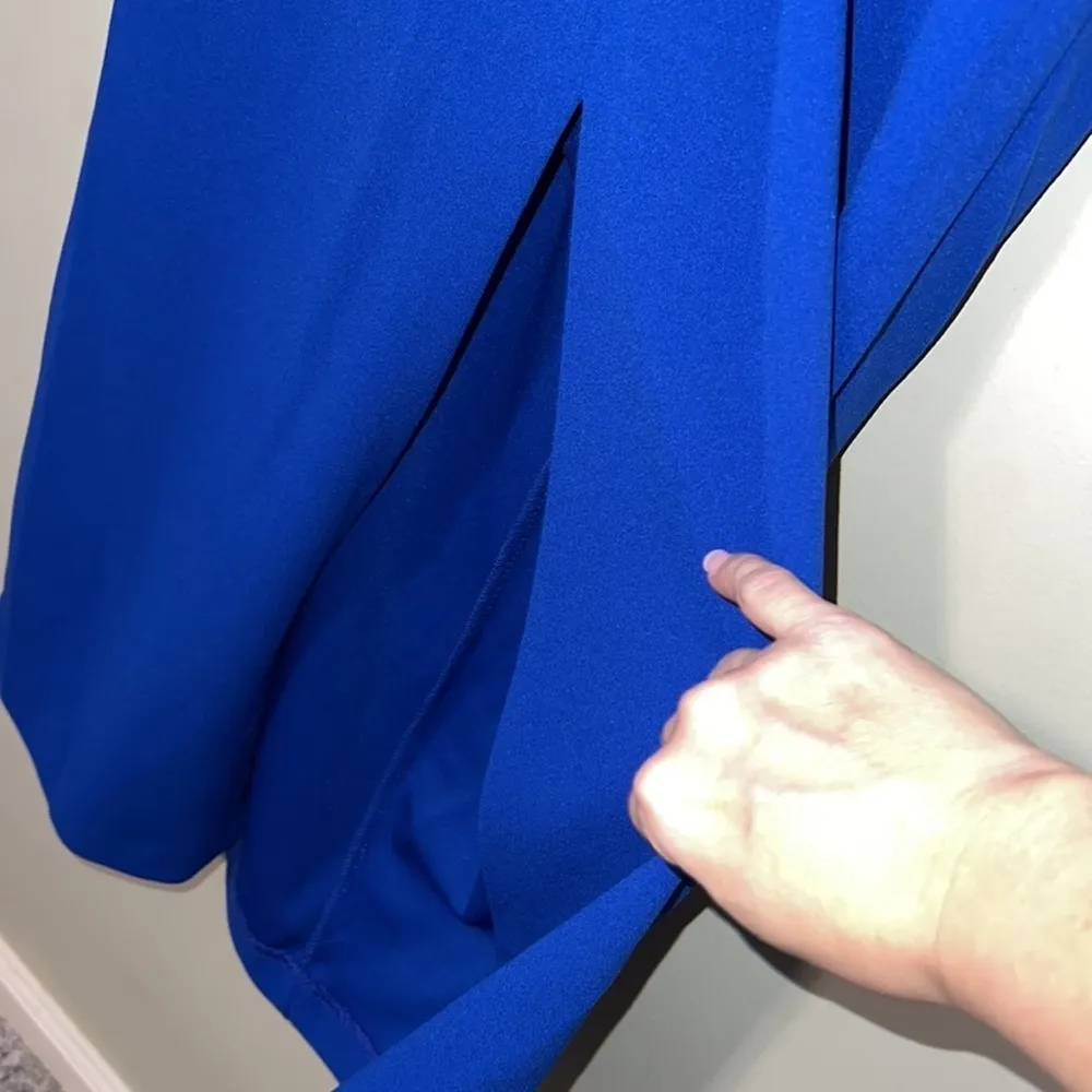 Shelby Nites 8 vibrant blue long sleeveless ruffle formal wedding bridesmaid - Image 7