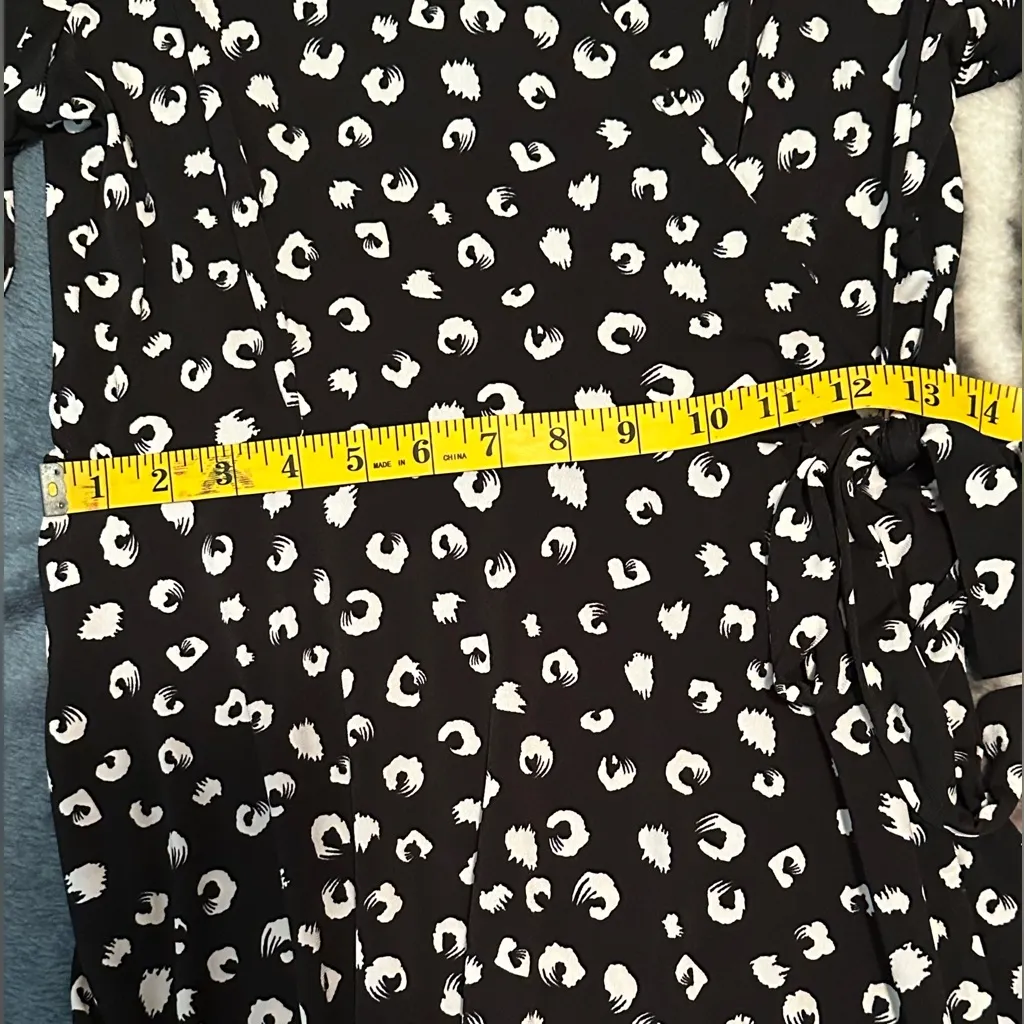 Hail3y 23 Cotille Black Leopard Print Faux Wrap Knit Dress Size M Stretchy Size M - Image 10
