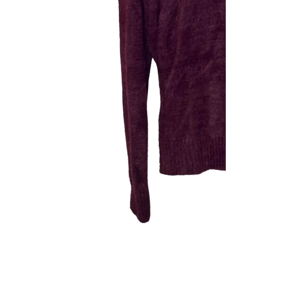 Gap Women Sweater Knit Pullover Surplice Long Sleeve V-Neck Burgundy Medium Tall - Image 9