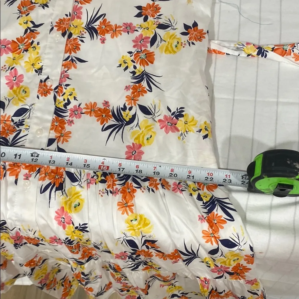 Maggy London White Dress with Floral Accents Amalia Short Sleeve Jersey Size 8 - Image 9