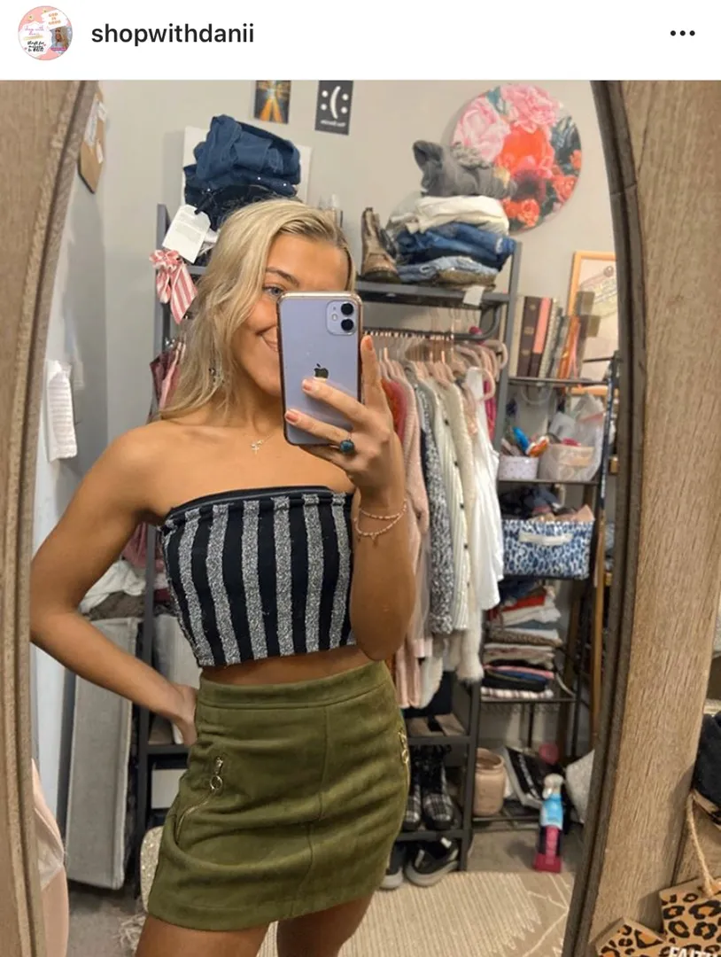 Suede Double Zip Skirt - Image 3