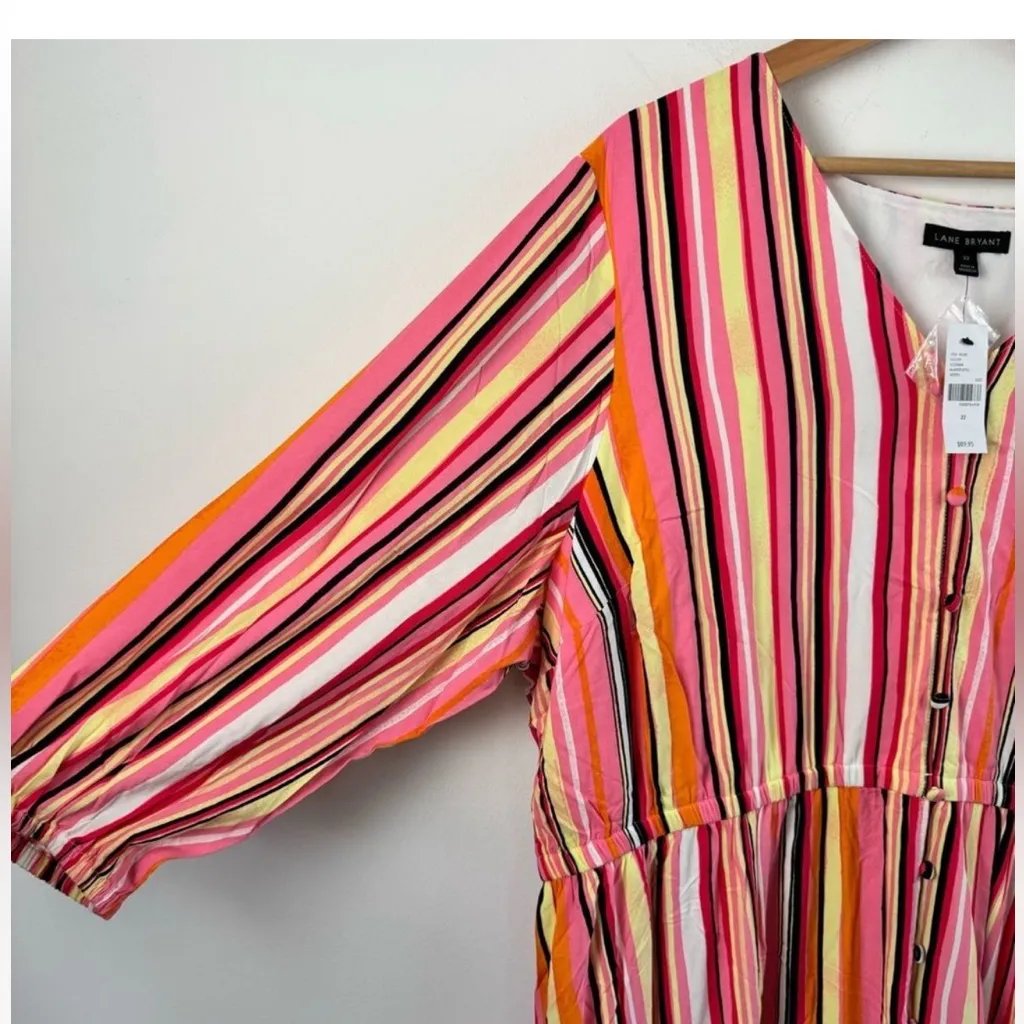 NWT Lane Bryant Button-Front Detail Dress Elastic Waist Womens Size 20 $89 - Image 7