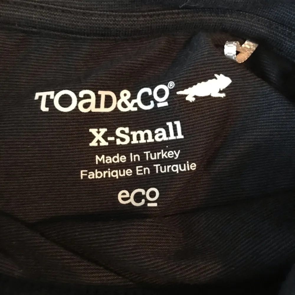 Toad & Co  Horny Toad Black Fernview Long Sleeve Organic Cotton Knit Comfy Dress XS - Image 9