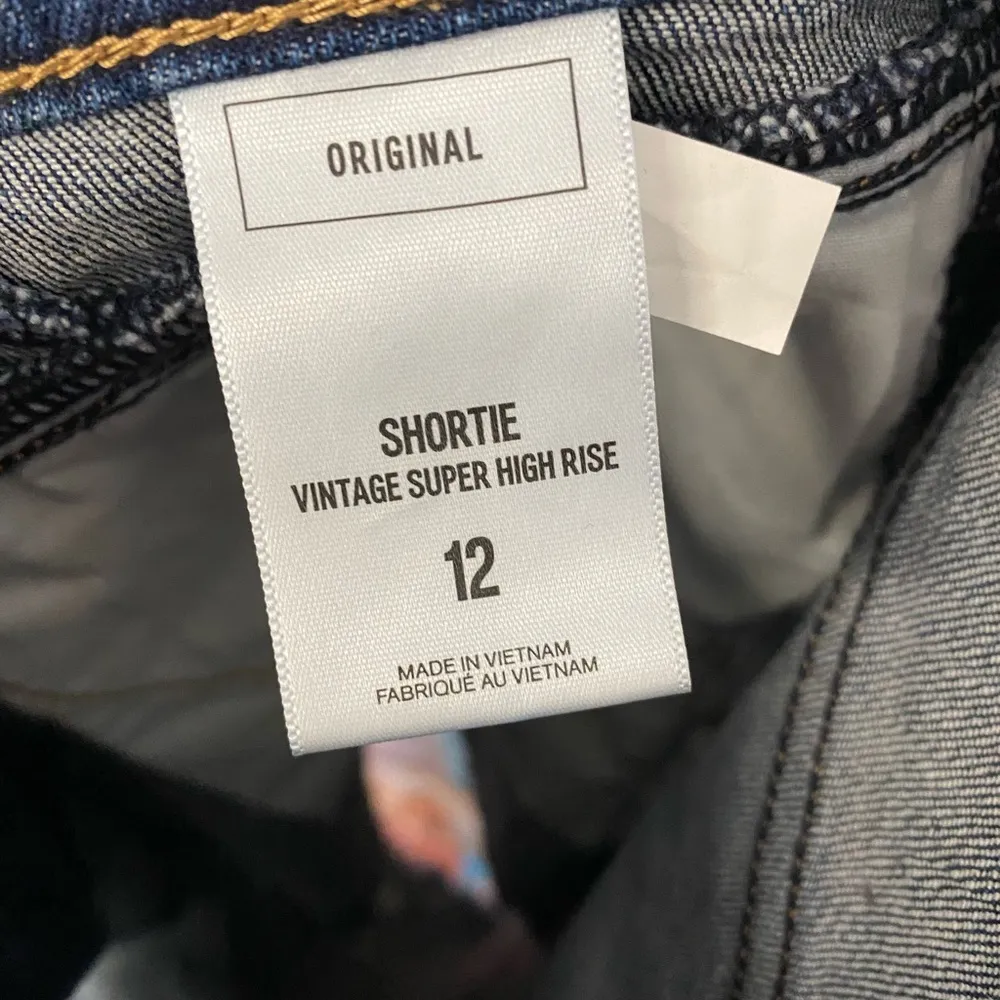 Express Shortie Vintage Super High Rise Western Denim Jean Shorts 12 Cutoff - Image 6