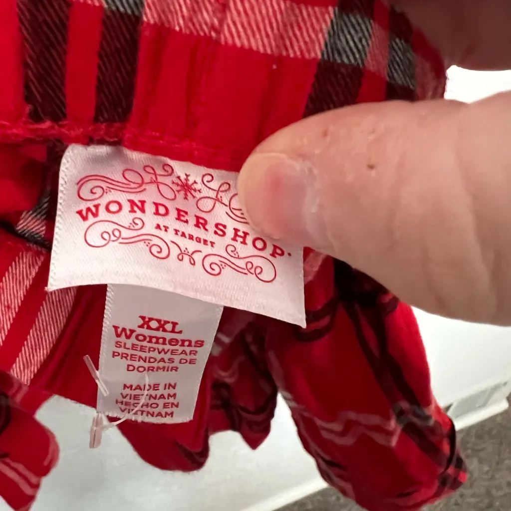 Wondershop Red Plaid Sleepwear Top Size XXL - Image 4
