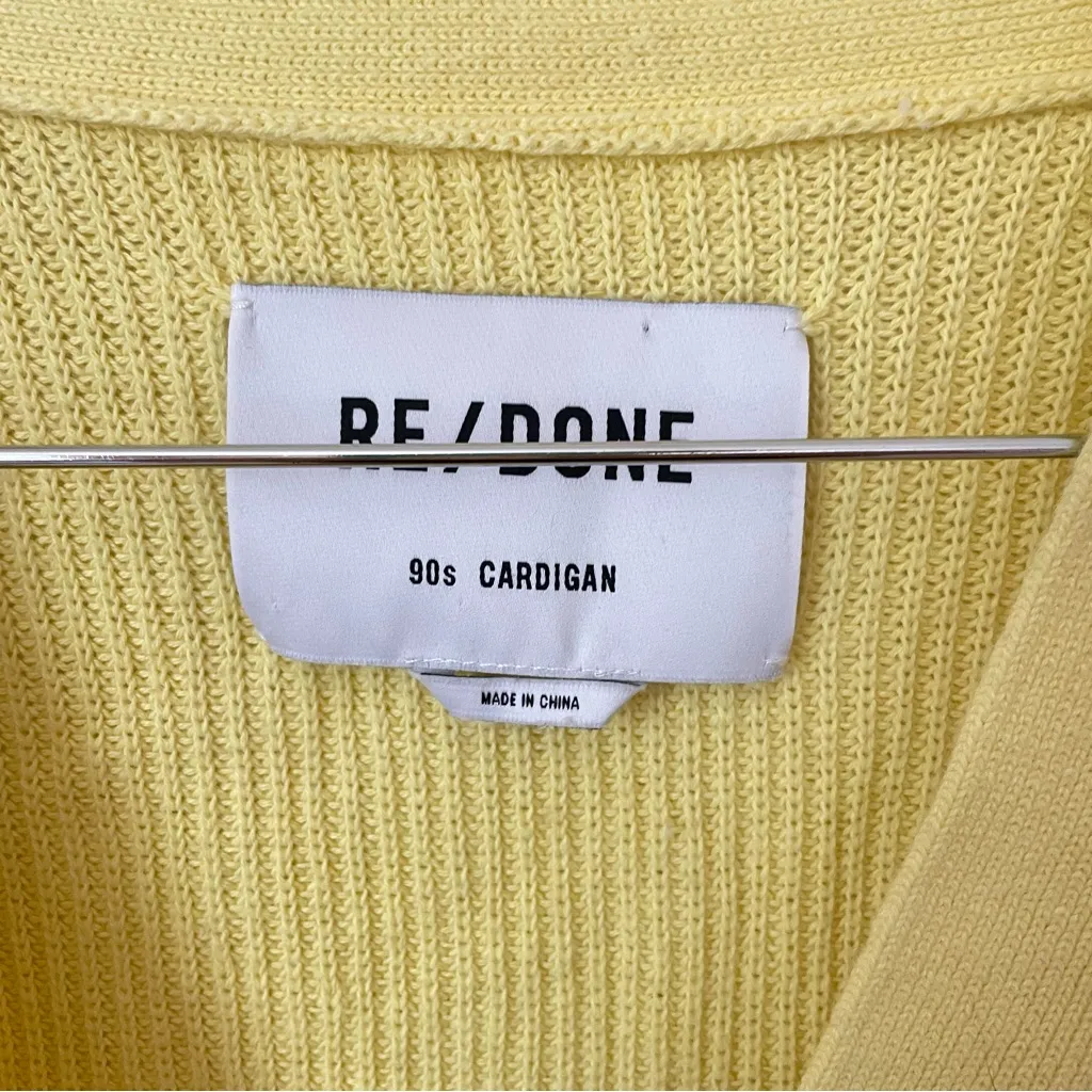 RE/DONE 90s Cardigan in Lemon Yellow Size Medium - Image 4