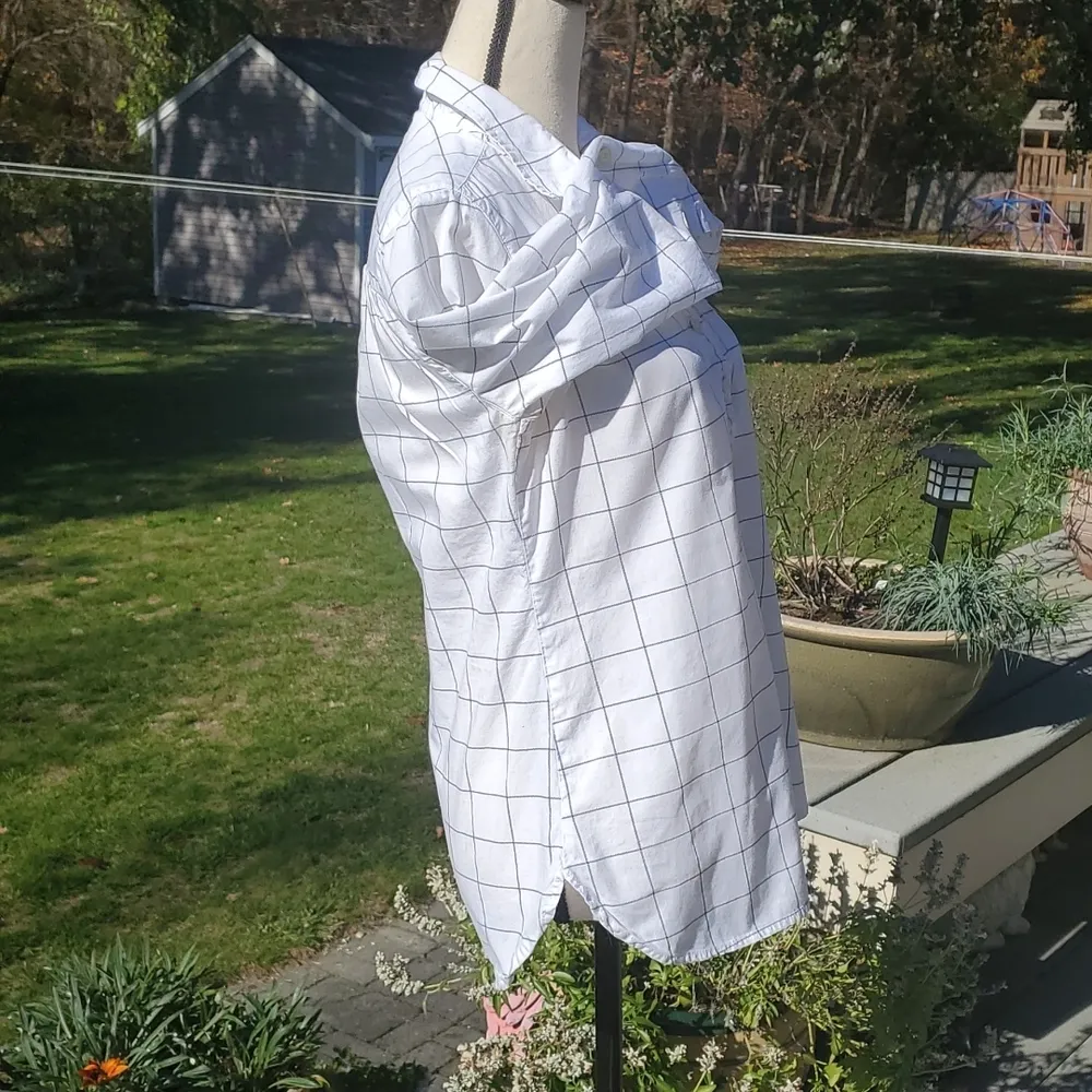 Per Se Plaid 1/4 Button Down Collared Shirt - Image 5