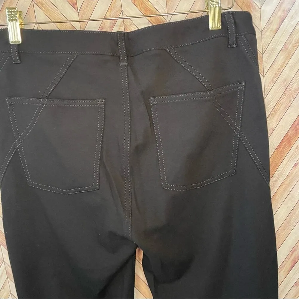 Elie Tahari‎ Black Tapered Button 4 Pockets Stitching Design Women’s Size Medium - Image 6