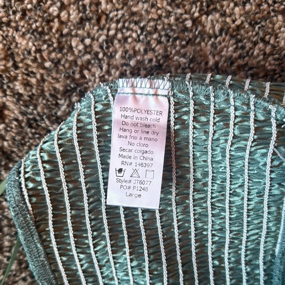 Endless Blu. Summer Festival Tie Top in Sage Green Large - Image 6