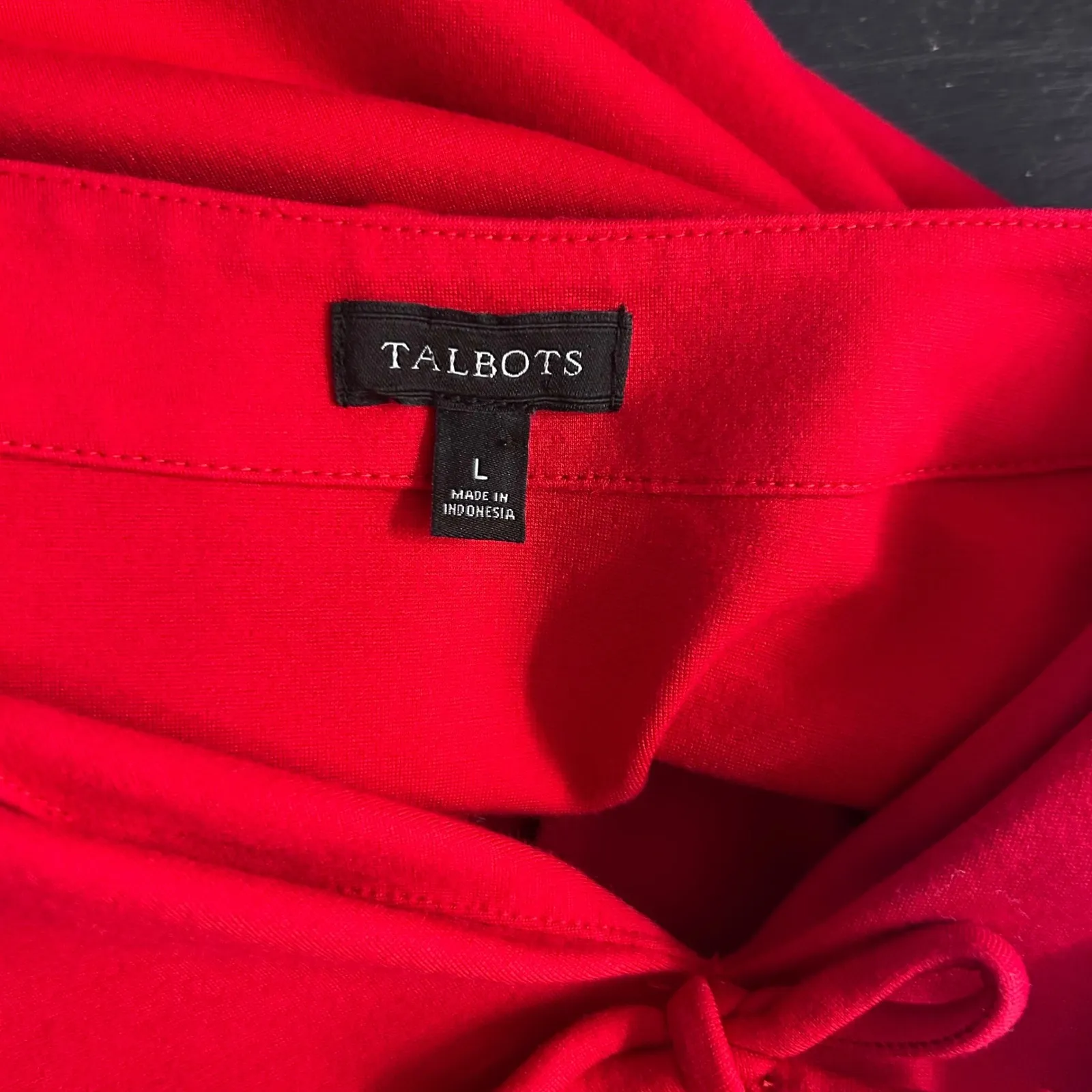 Talbots Top‎ Christmas Blouse Red Large - Image 6