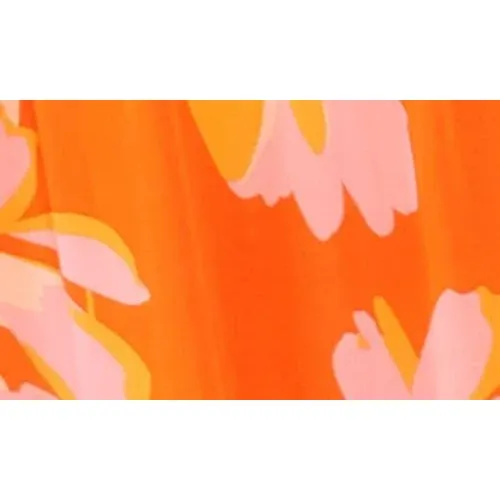 Vince‎ Camuto Floral Print Dress Sleeveless Ruffle Hem Orange Multi S - Image 4